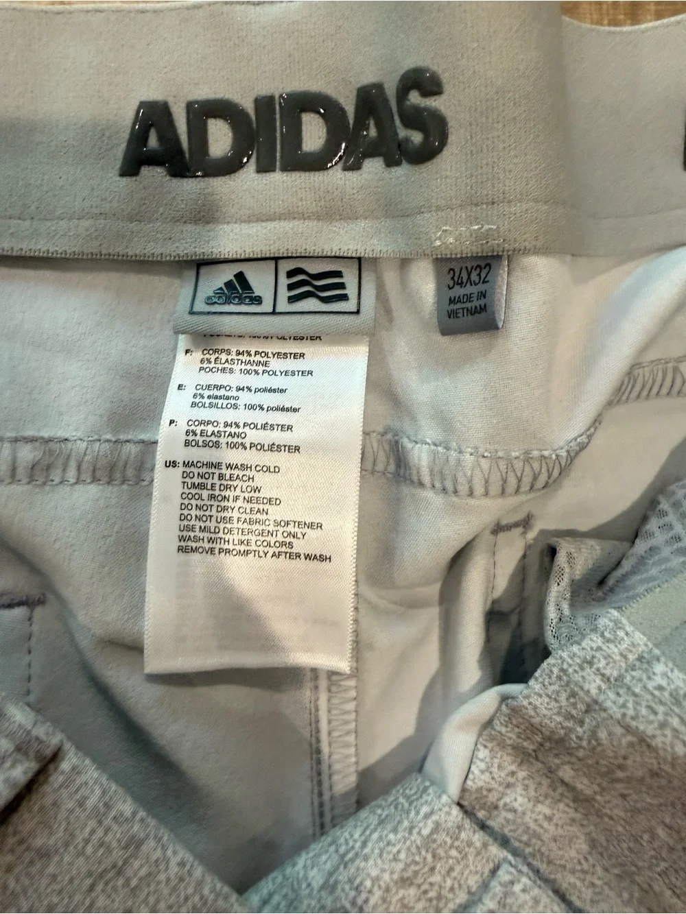 NWT Adidas Ultimate Golf Pants Men’s 34x32 Gray Heather Tapered Fit